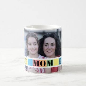 Best MOM ever typography colorful blocks photo Coffee Mug