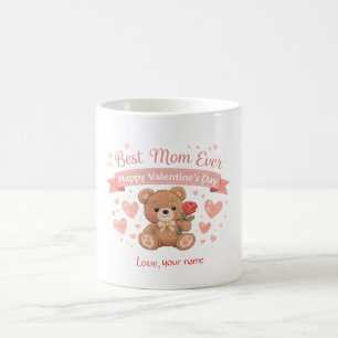 Best Mom Ever Valentine Heart Postcard Coffee Mug