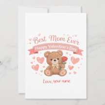 Best Mom Ever Valentine Hearts Greeting Card
