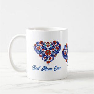 Best Mom Ever   Vintage Hungarian Matyo Gift Idea  Coffee Mug