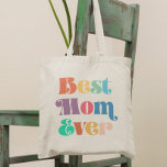 Best mom ever Vintage retro script Mother's day Tote Bag<br><div class="desc">Best Mom Ever: a simple tote bag with a colorful retro typography,  perfect to celebrate Mother's day or any other occasion.</div>