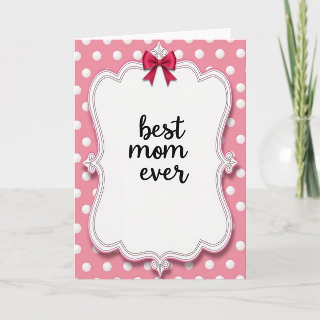 Best Mom Ever Vintage Style Card (Front)