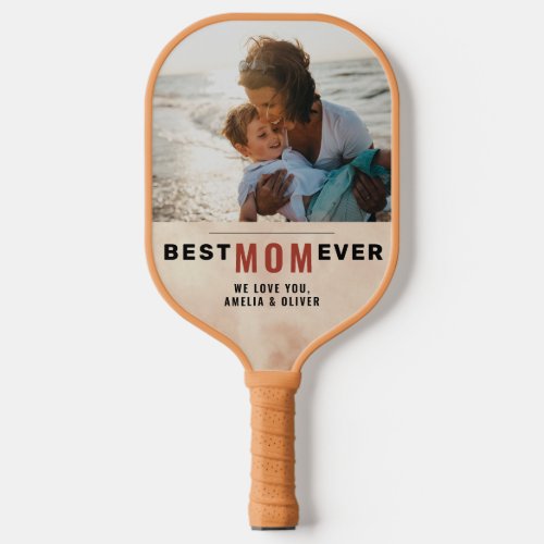 Best Mom Ever Watercolor Mothers Day Photo  Pickleball Paddle