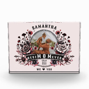 Best Mom Ever Wild Flowers Badass Mother Day Photo Acrylic Award