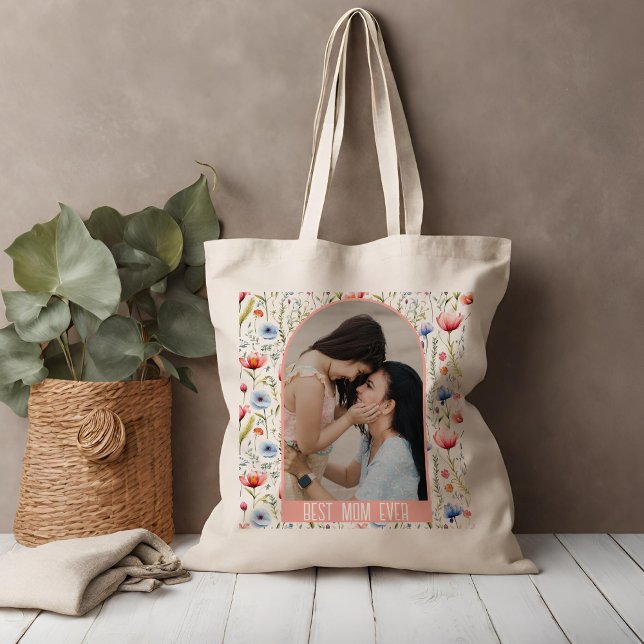 Best Mom Ever Wildflower Arch  Tote Bag (Creator Uploaded)