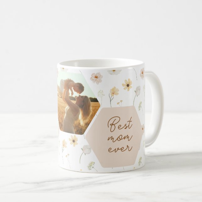 Best Mom Ever Wildflower Photo Mother's Day Coffee Mug (Front Right)