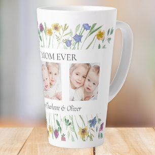 Best Mom Ever Wildflower Photo Mother's Day  Latte Mug