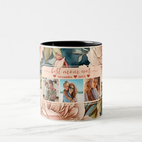 Best Mom Ever Wildflower Photo Mothers Day  Two_Tone Coffee Mug