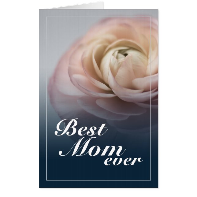 Best Mom Ever with Big Pink Rose Card (Front)