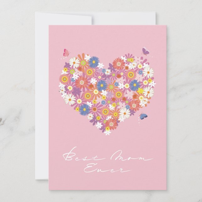 Best Mom Ever with Flowers Invitation (Front)