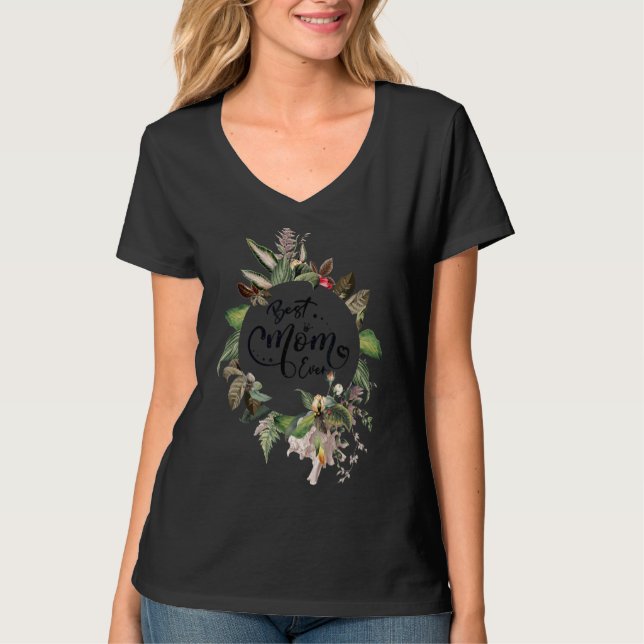 Best Mom Ever Women Floral Decoration Mommy 1 T-Shirt (Front)