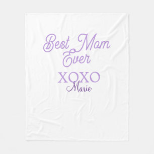 best mom ever xoxo name purple stylish mothers day fleece blanket