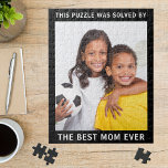 Best Mom Family Photo Jigsaw Puzzle<br><div class="desc">Give the best mother ever a fun gift with this family photo jigsaw puzzle. You can easily add your photo and personalize the text "This puzzle was solved by the best mom ever" to a line of similar length.</div>