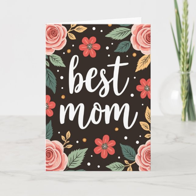Best Mom Faux Gold Sparkle Card (Front)