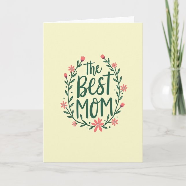 Best Mom Floral Art Card (Front)