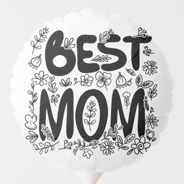 Best Mom Floral Balloon (Back)