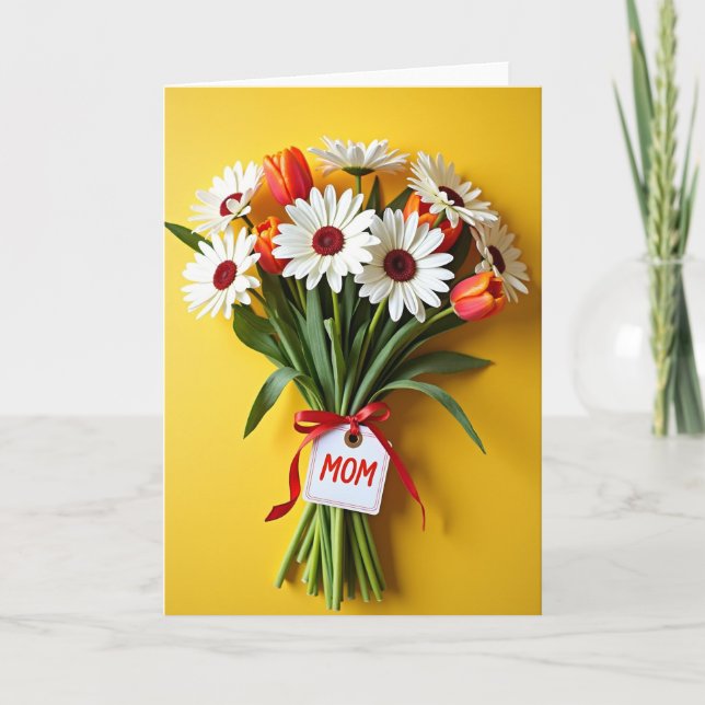 Best Mom Floral Bouquet Card (Front)