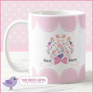 Best Mom Floral Bouquet Customizable Mothers Day Coffee Mug