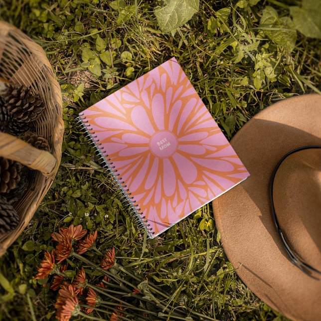 Best mom floral burst pastel orange pink notebook (Creator Uploaded)