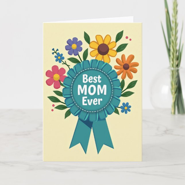 Best Mom Floral Pattern Card (Front)