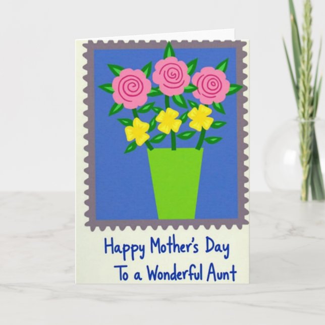 Best Mom Floral Postage Card (Front)