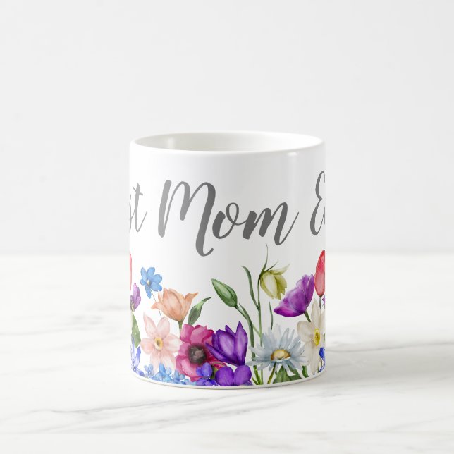 Best Mom Floral Wildflower  Coffee Mug (Center)