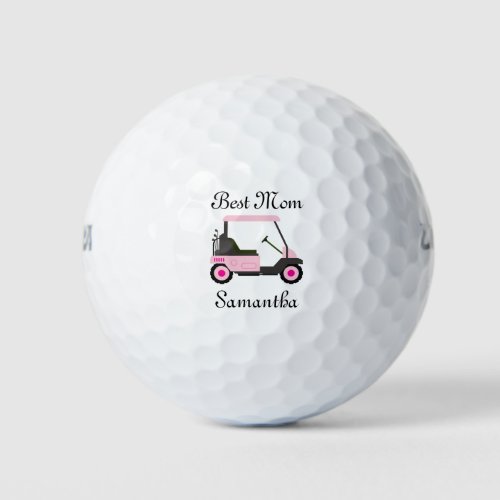 Best Mom Golfer Golf Cart Mothers Day Custom Golf Balls