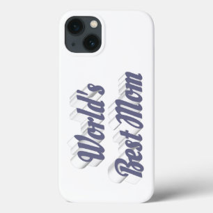Best Mom gray text iPhone 13 Case