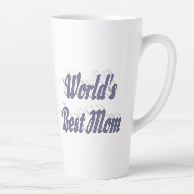 Best Mom gray text Latte Mug (Right)