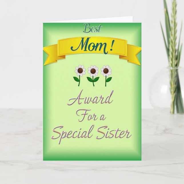 Best Mom Green Gradient Art Card (Front)