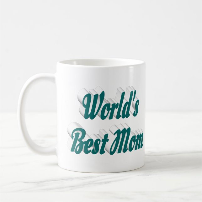Best Mom green half text Coffee Mug (Left)