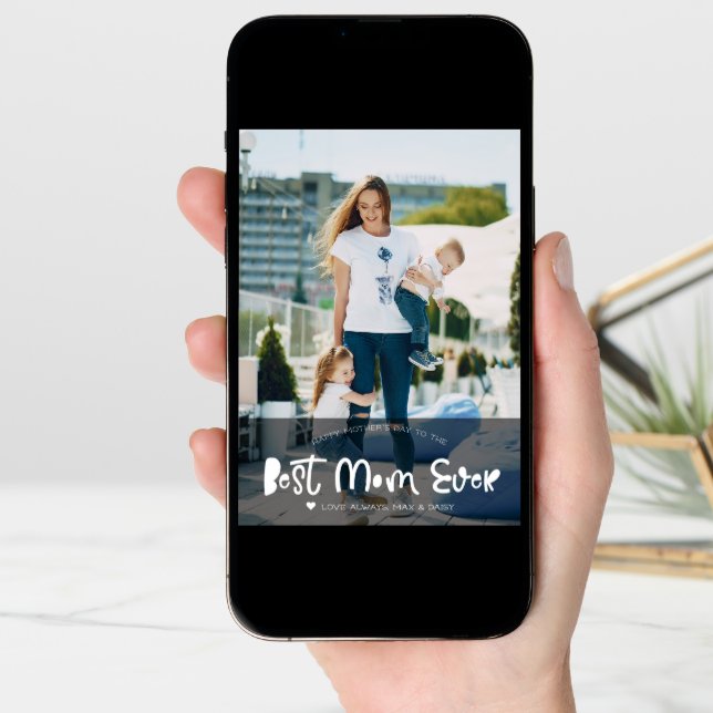 Best Mom | Hand Lettering Mother's Day Photo Card (Front Digital)