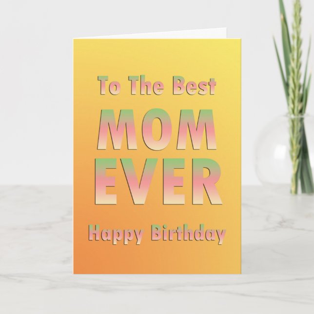 Best Mom Happy Birthday Card (Front)