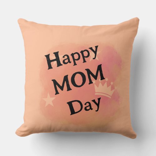 best mom happy mom day simple modern peach  throw pillow