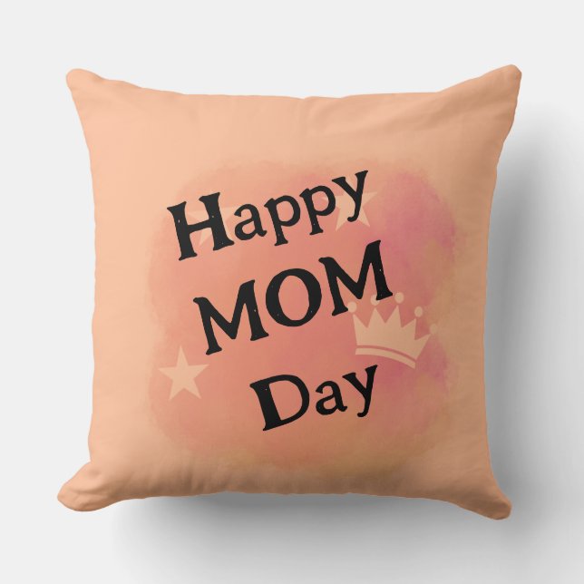 best mom happy mom day simple modern peach  throw pillow (Front)