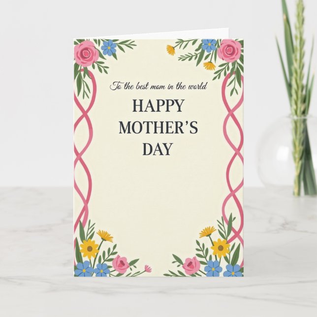 Best Mom Happy Mothers Day Card (Front)