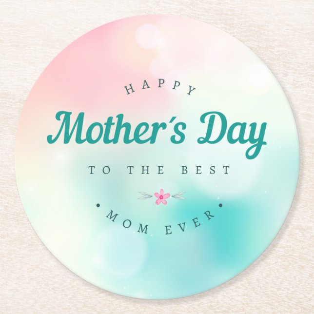 Best Mom Happy Mother's Day | Coaster (Front)