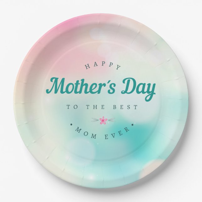 Best Mom Happy Mother's Day | Paper Plate (Front)