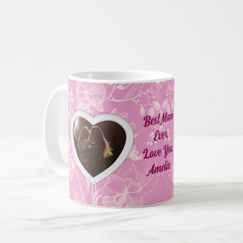 Best Mom  Heart Picture Frame  Mothers Day Gift Coffee Mug