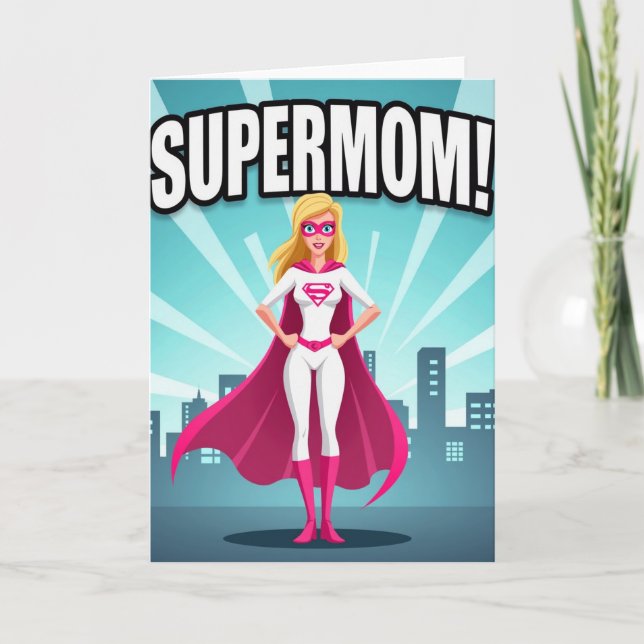 Best Mom Hero Illustration Card (Front)
