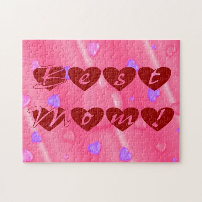Best Mom in Hearts Jigsaw Puzzle (Horizontal)