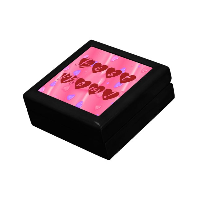 Best Mom in Hearts Keepsake Box (Side)