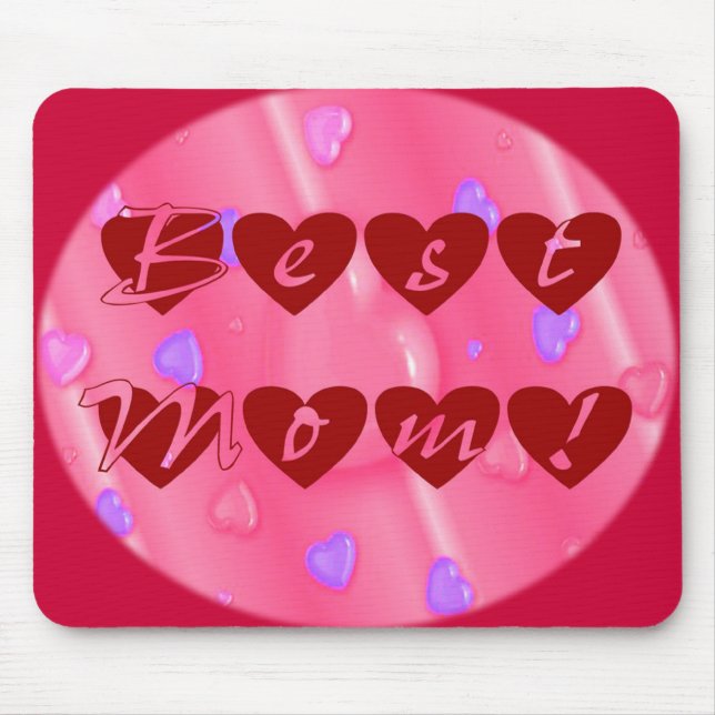 Best Mom in Hearts Mouse Pad (Front)