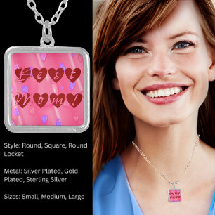 Best Mom in Hearts Silver Plated Necklace