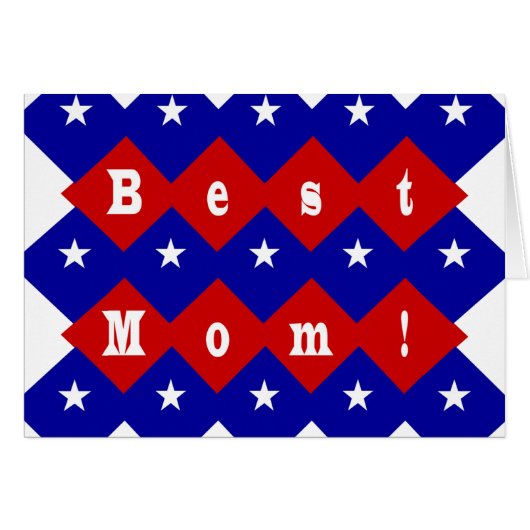 Best Mom in Patriotic Diamond Shape Cards (Front Horizontal)