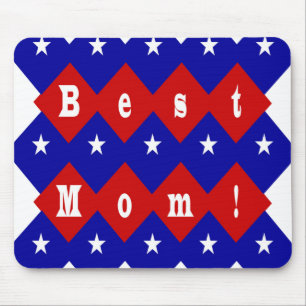 Best Mom in Patriotic Diamond Shape Mouse Pad