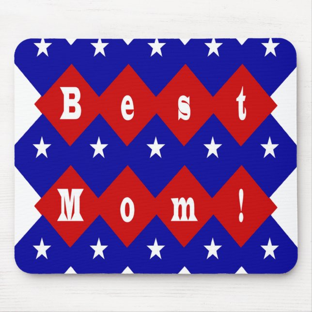 Best Mom in Patriotic Diamond Shape Mouse Pad (Front)