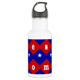 Best Mom in Patriotic Diamond Shape Stainless Steel Water Bottle