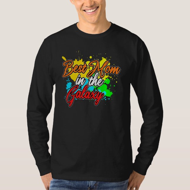 Best Mom In The Galaxy Bleached Happy Mother's Day T-Shirt (Front)