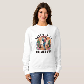  Best Mom in the Wild West Retro Cowgirl Gift Sweatshirt